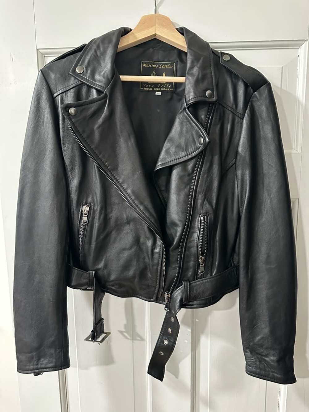 Women's Black Italian Massimo Leather Jacket